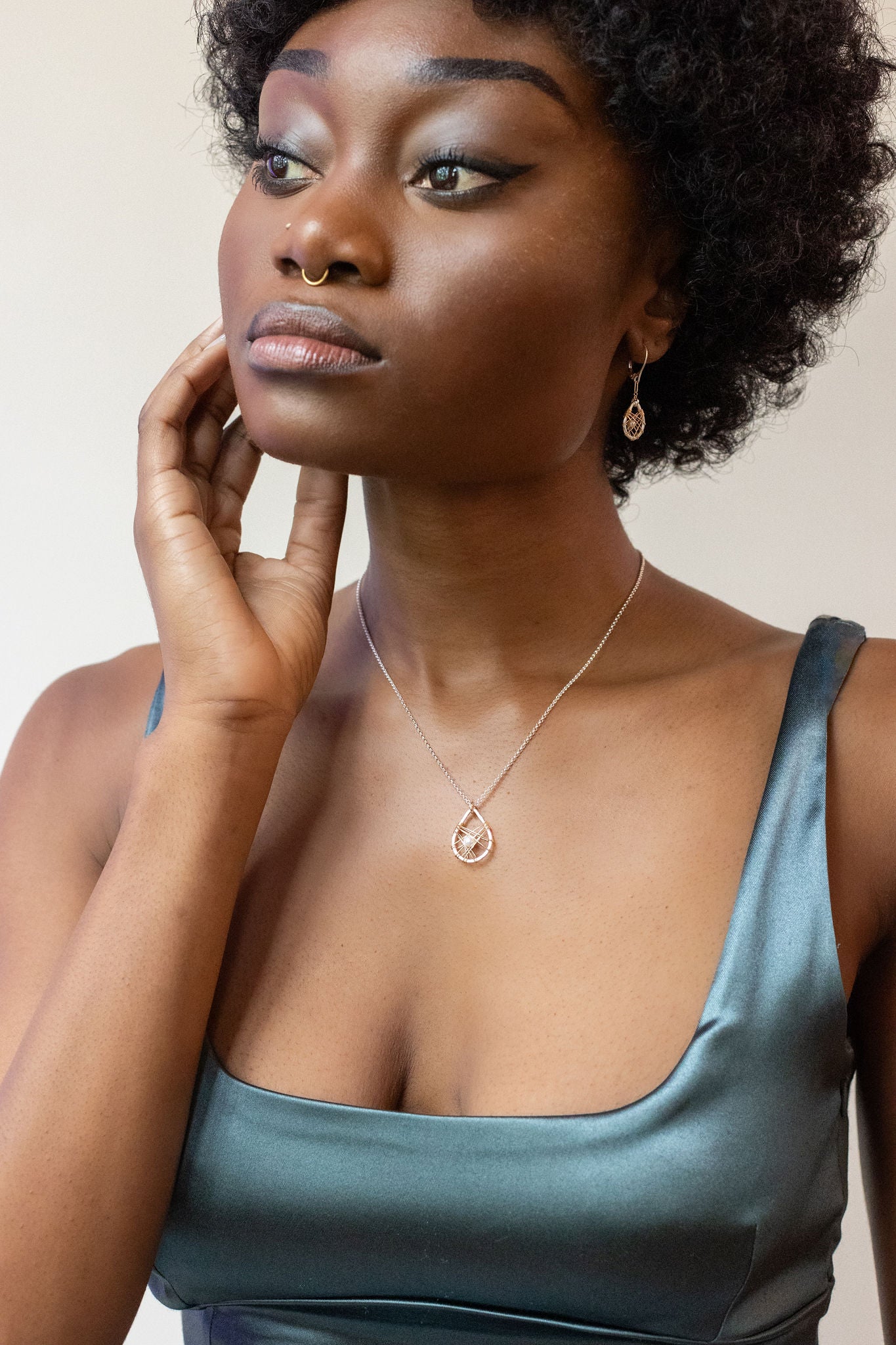 Medium Teardrop - Caged Pearl Pendant