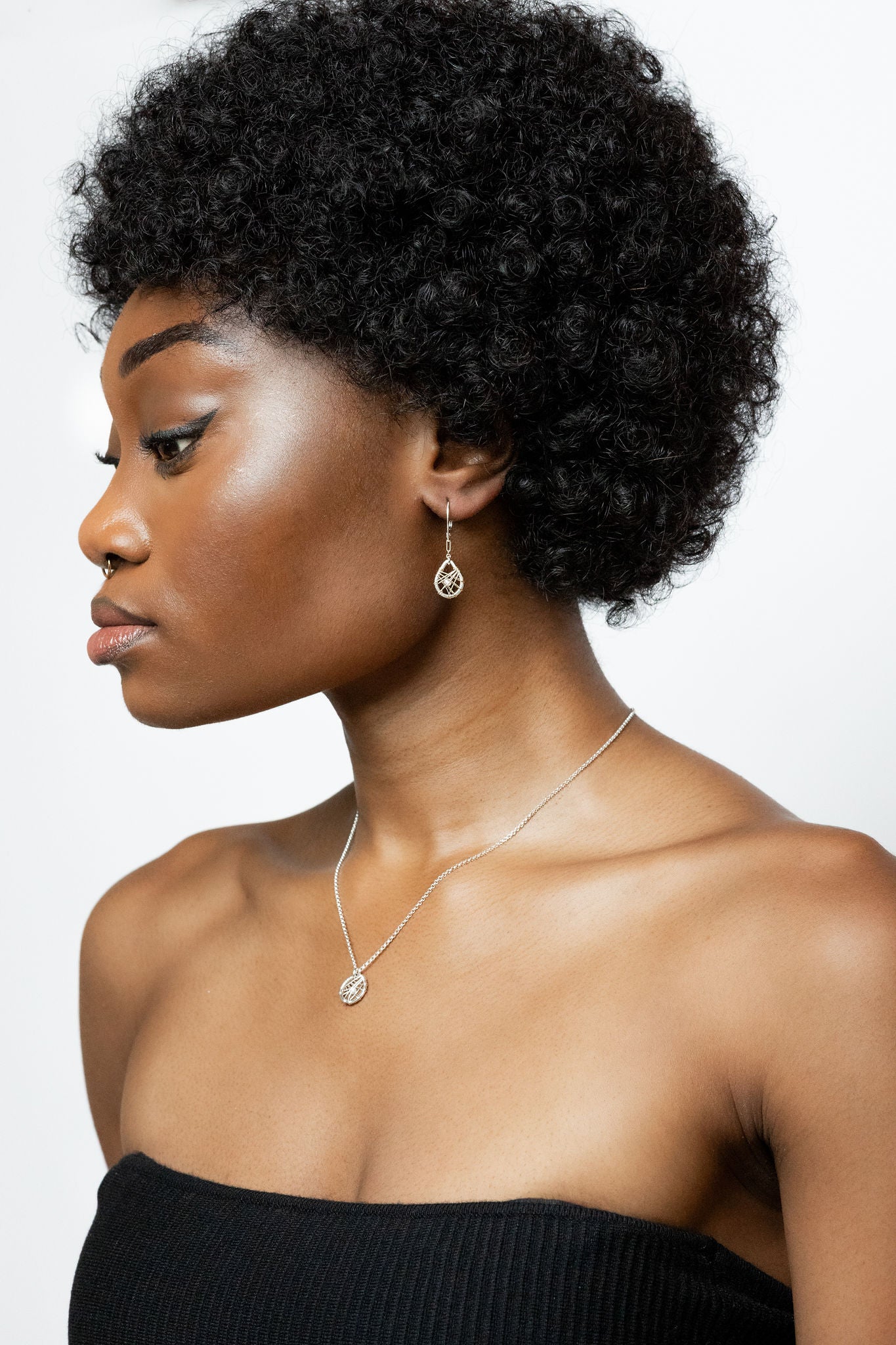 Petite Petal - Caged Pearl Necklace