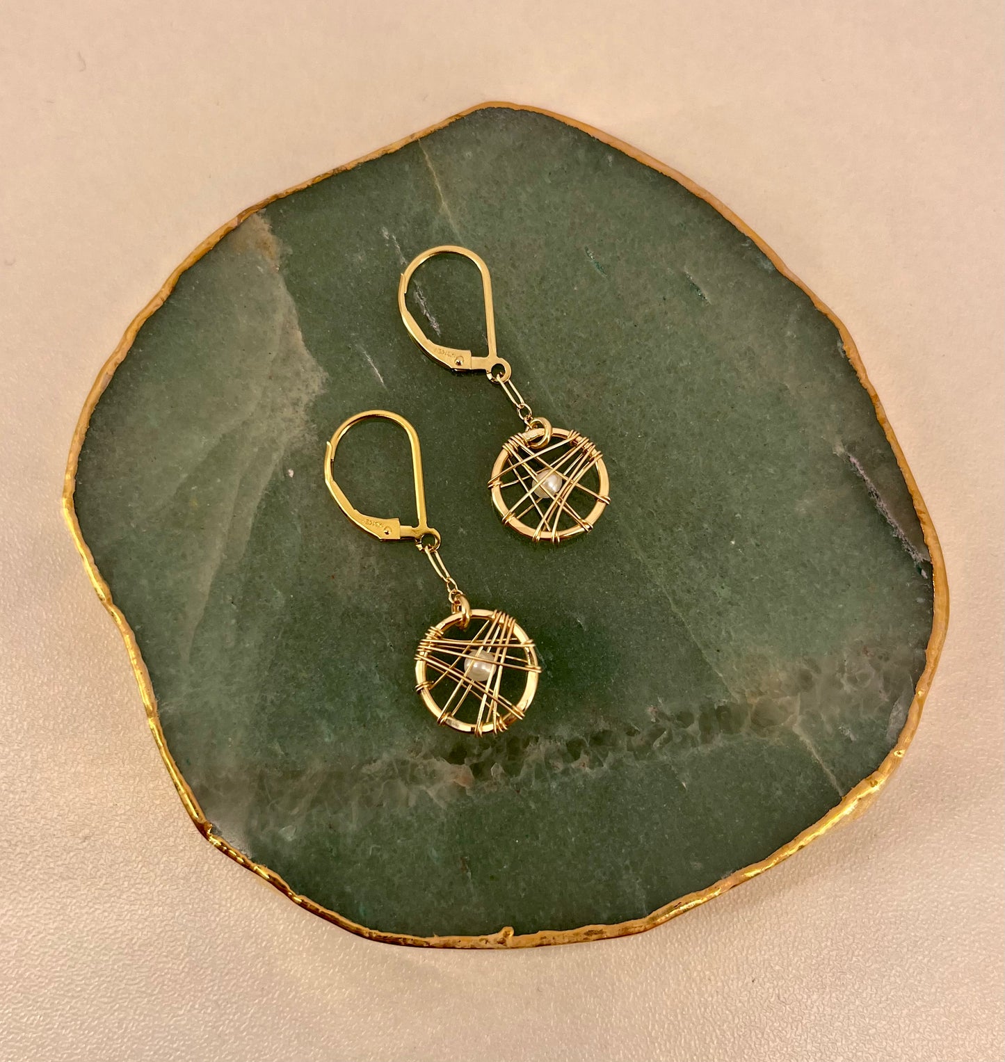 Petite Circle - Caged Pearl Earring Collection