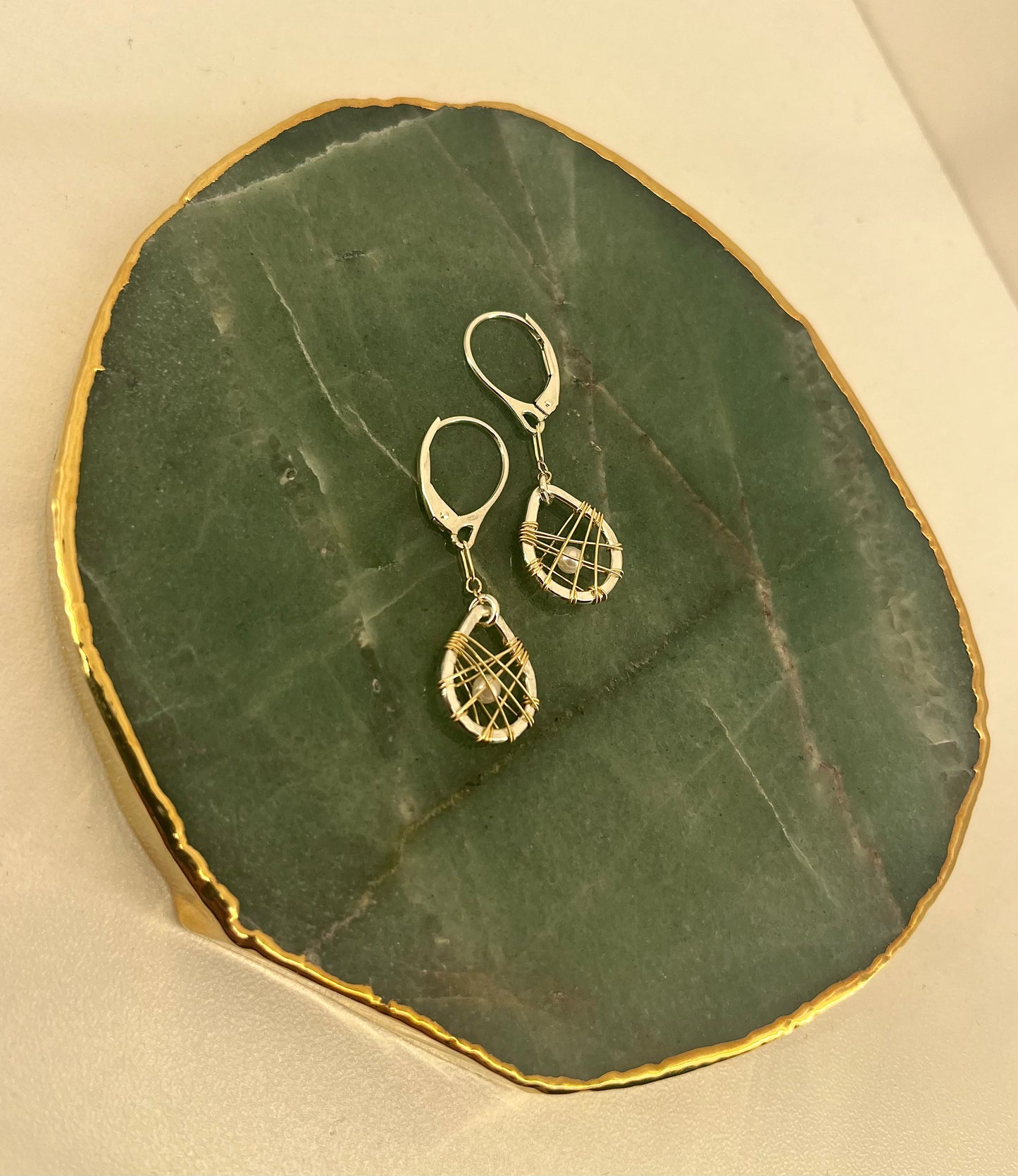 Petite Teardrop - Caged Pearl Earring Collection