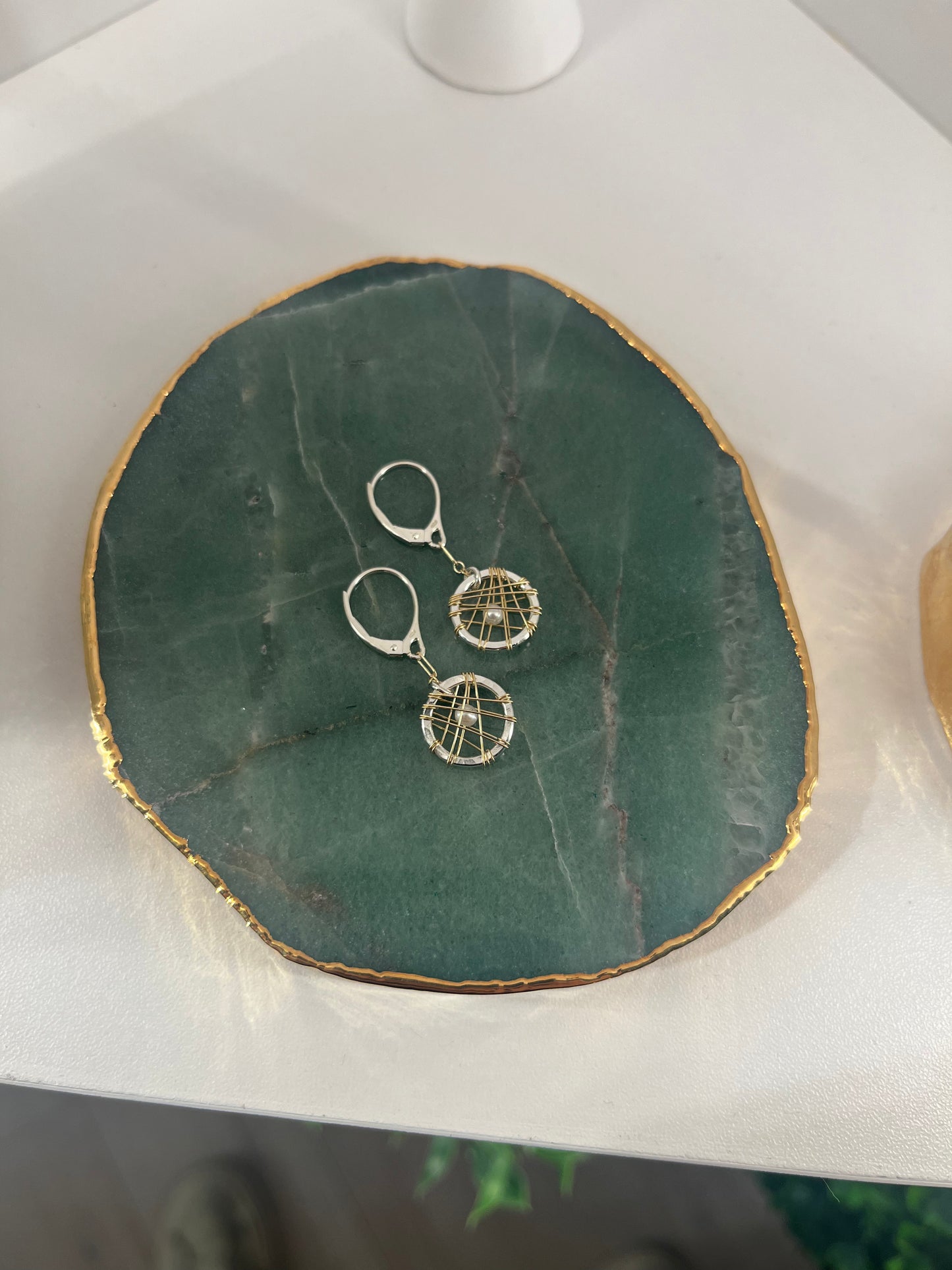 Petite Circle - Caged Pearl Earring Collection