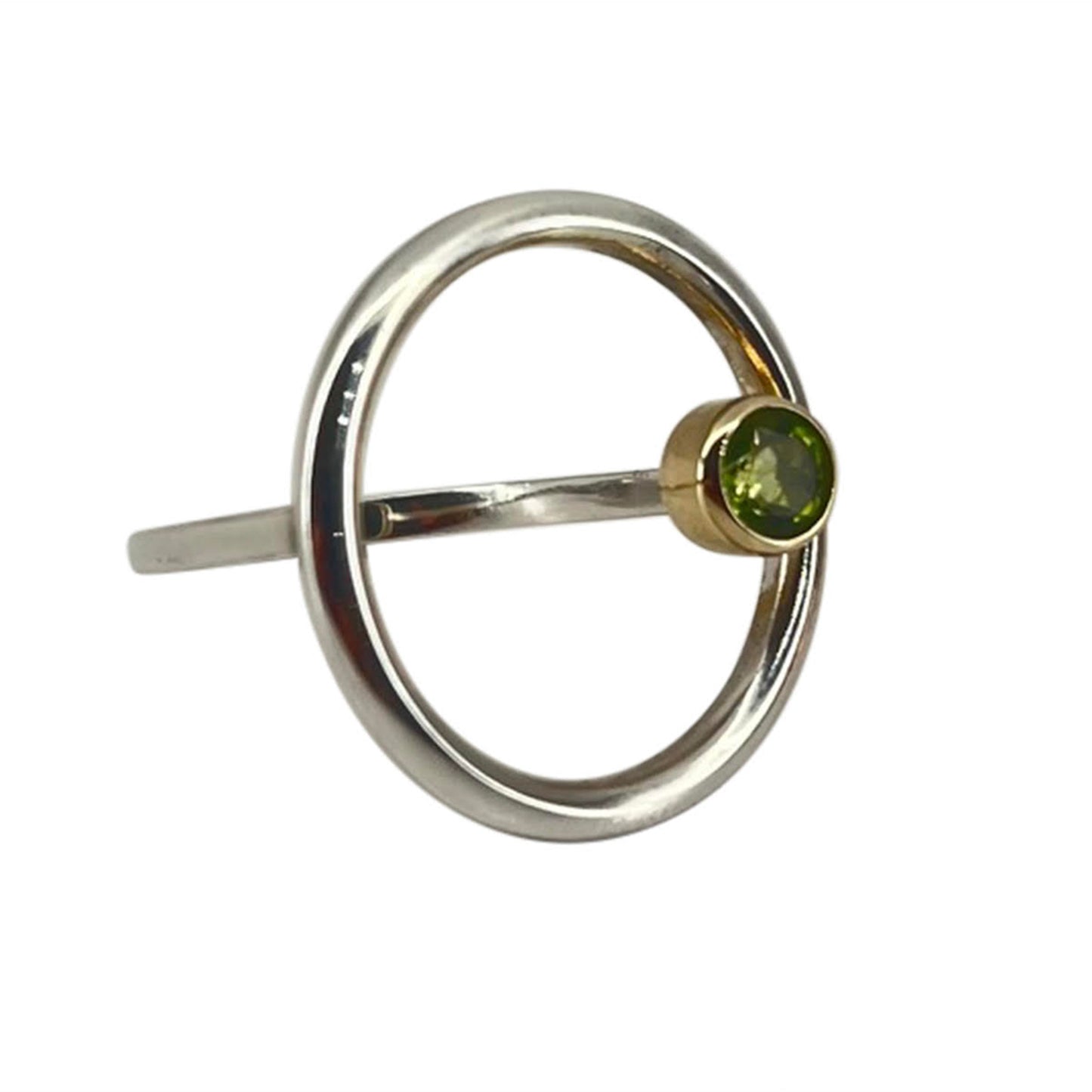 Two-toned Peridot Sterling Silver and 14k gold