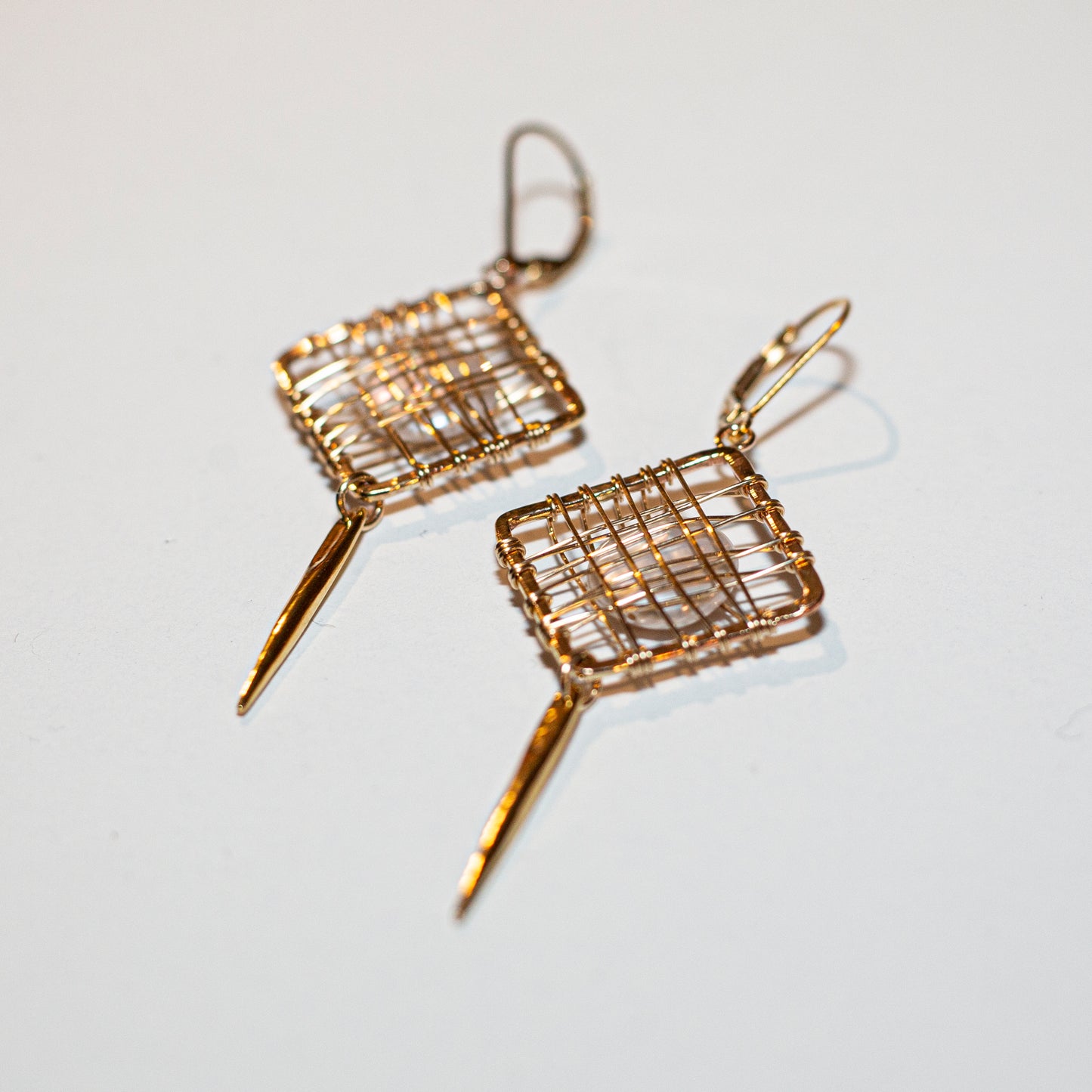CAGED PEARL EARRINGS - SPIKE