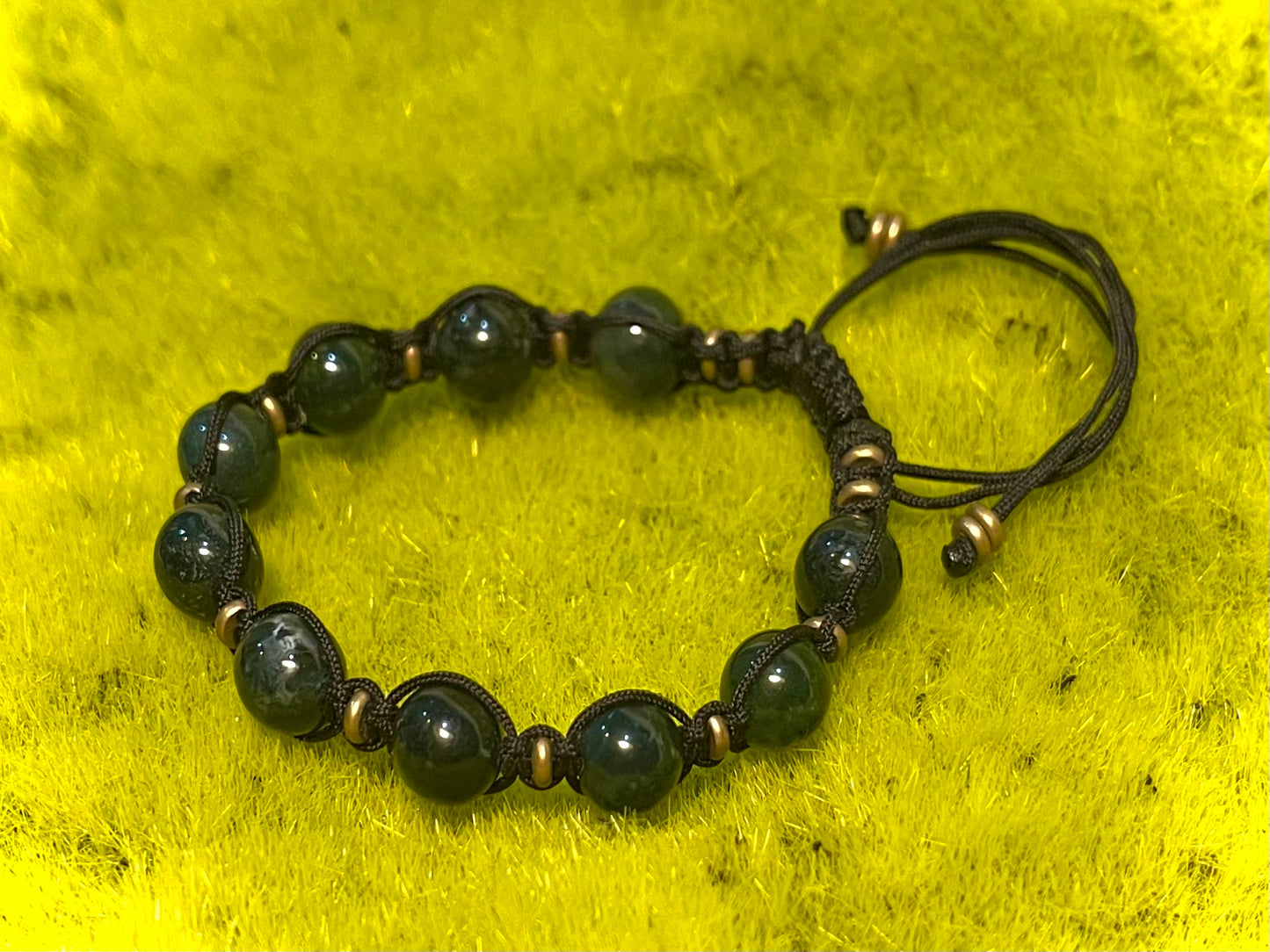 MOSS AGATE ADJUSTABLE BRACELET