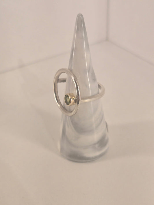 Two-toned Peridot Sterling Silver and 14k gold