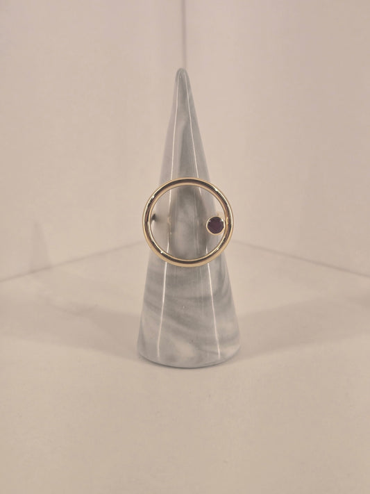 (Copy) Orbit Ring- 14k gold and Ruby