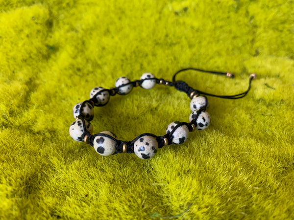 Dalmatian Stone - Adjustable Stone Bracelet