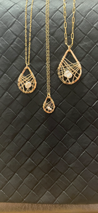 Medium Teardrop - Caged Pearl Pendant