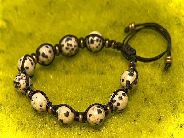 Dalmatian Stone - Adjustable Stone Bracelet