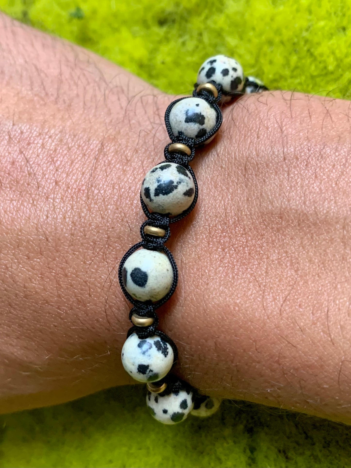 Dalmatian Stone - Adjustable Stone Bracelet